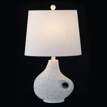 Charlotte 24" Minimalist Designer Iron/Resin Oval Shade LED Table Lamp - JONATHAN Y